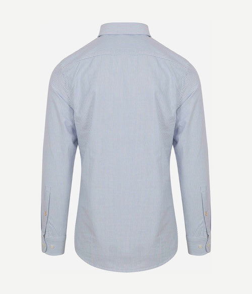 Suitable overhemd Oxford strepen lichtblauw | Slim-fit