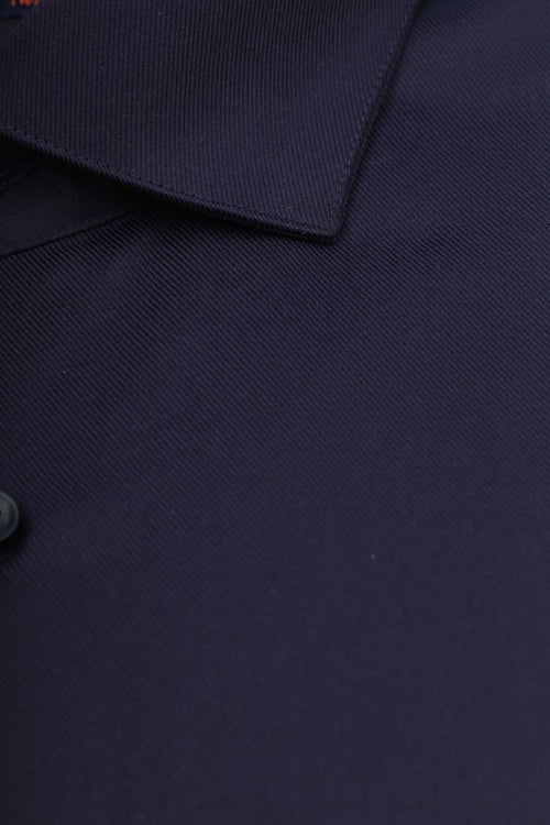 Suitable overhemd paars twill aubergine | Slim-fit