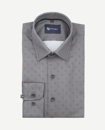 Overhemd paisley antraciet