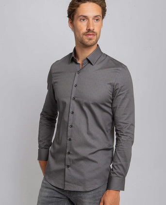 Overhemd paisley antraciet