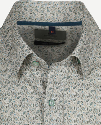 Suitable overhemd paisley groen | Slim-fit
