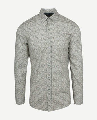 Suitable overhemd paisley groen | Slim-fit