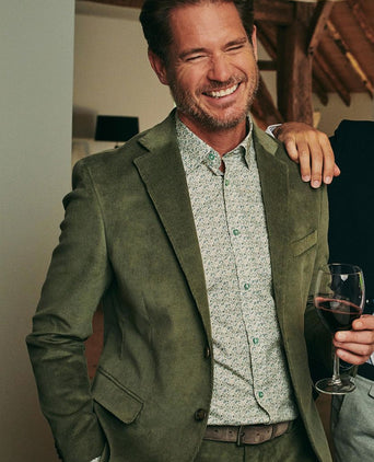 Suitable overhemd paisley groen | Slim-fit