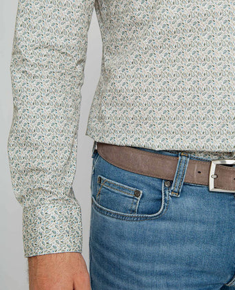 Suitable overhemd paisley groen | Slim-fit