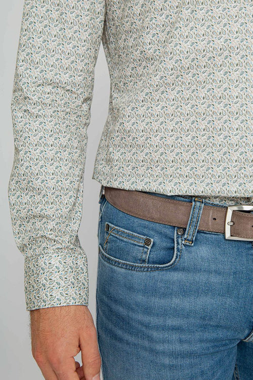 Suitable overhemd paisley groen | Slim-fit