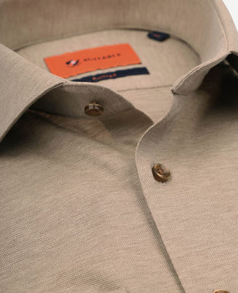 Suitable overhemd pique beige | Slim-fit