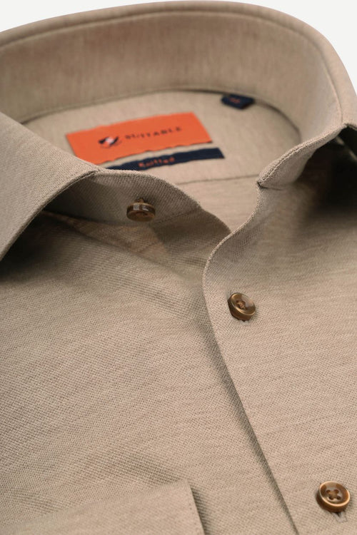 Suitable overhemd pique beige | Slim-fit