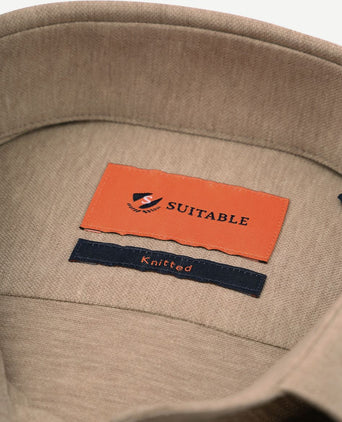 Suitable overhemd pique beige | Slim-fit
