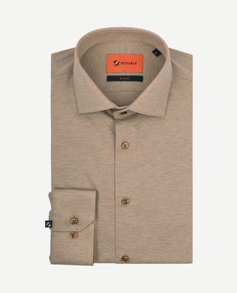 Overhemd pique beige