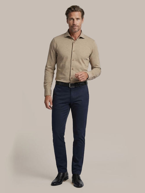 Overhemd pique beige
