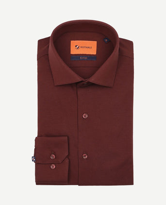 Overhemd pique bordeaux