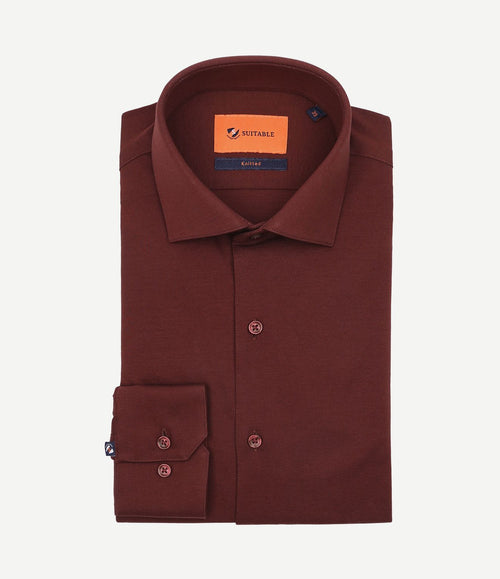 Overhemd pique bordeaux