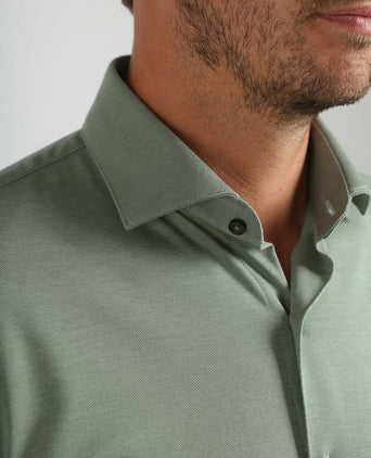 Suitable overhemd pique groen | Slim-fit