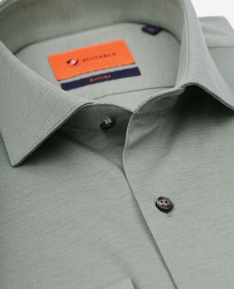 Suitable overhemd pique groen | Slim-fit