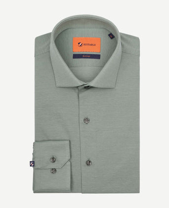 Suitable overhemd pique groen | Slim-fit