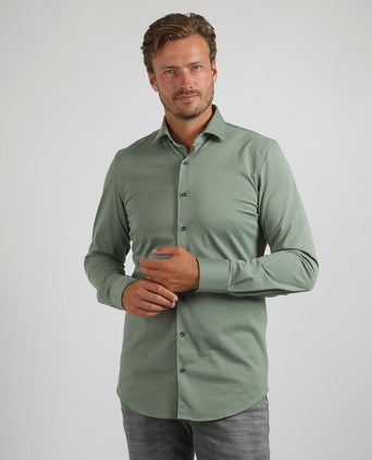 Suitable overhemd pique groen | Slim-fit