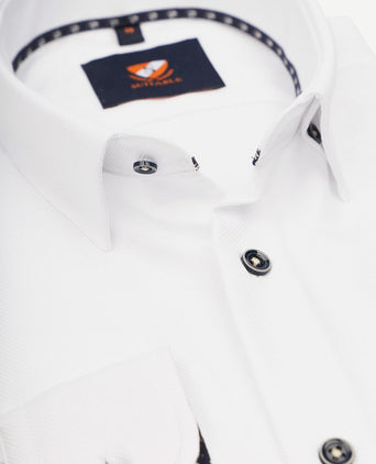 Suitable overhemd pique wit 267-1 | Slim-fit