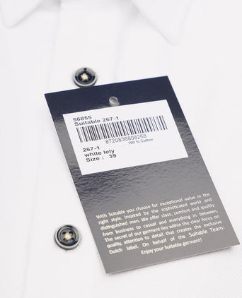 Suitable overhemd pique wit 267-1 | Slim-fit
