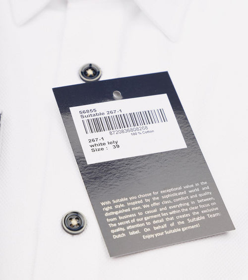 Suitable overhemd pique wit 267-1 | Slim-fit