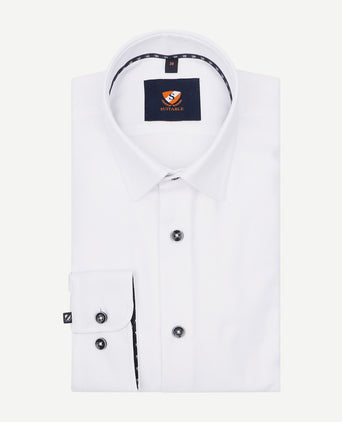 Suitable overhemd pique wit 267-1 | Slim-fit