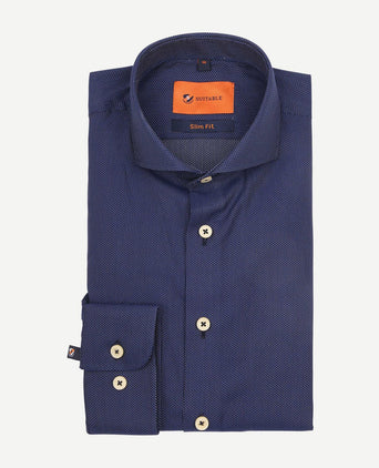 Suitable overhemd point donkerblauw | Slim-fit