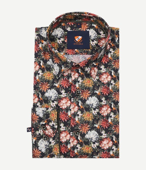 Suitable overhemd print multicolour 267-13 | Slim-fit