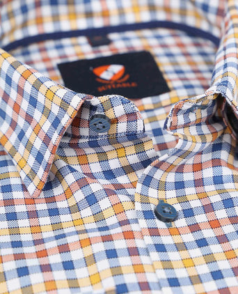 Suitable overhemd rood gele ruiten | Slim-fit