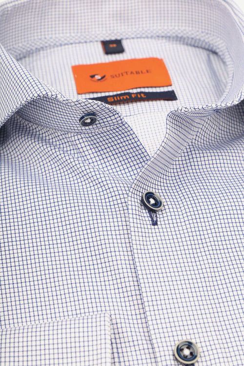 Suitable overhemd ruiten donkerblauw | Slim-fit