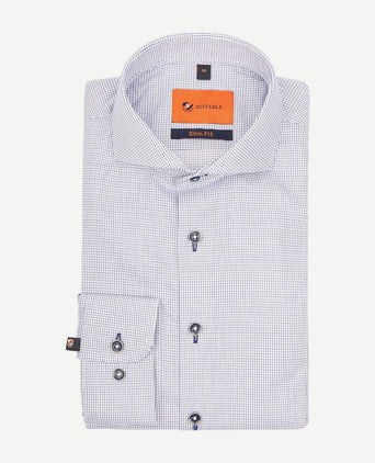 Suitable overhemd ruiten donkerblauw | Slim-fit