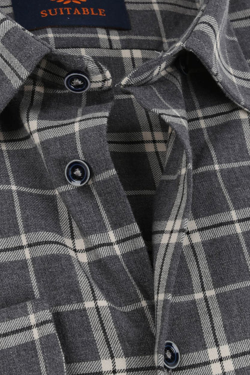 Suitable overhemd smart ruit grijs