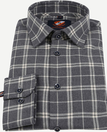 Suitable overhemd smart ruit grijs