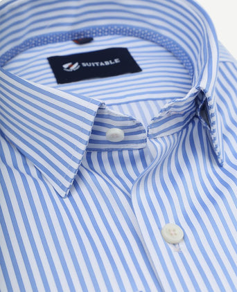 Suitable overhemd streep blauw | Slim-fit