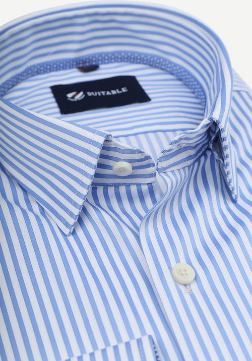 Suitable overhemd streep blauw | Slim-fit