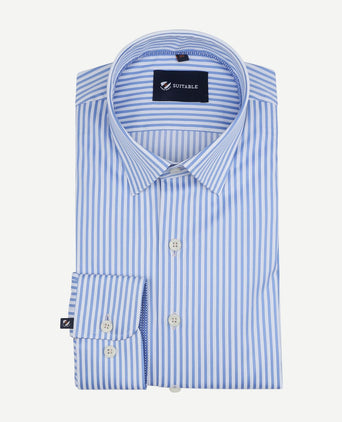 Suitable overhemd streep blauw | Slim-fit