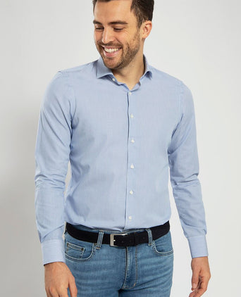 Suitable overhemd strepen blauw | Slim-fit