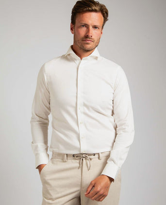 Suitable overhemd strijkvrij ecru | Slim-fit