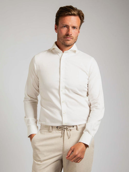 Suitable overhemd strijkvrij ecru | Slim-fit