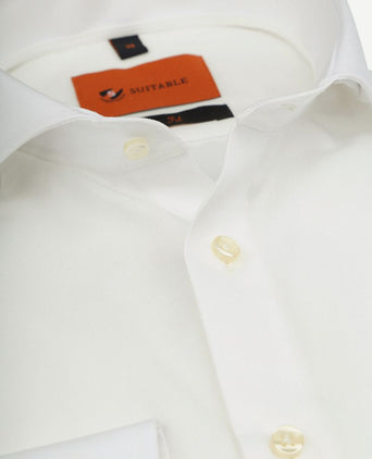 Suitable overhemd strijkvrij ecru | Slim-fit