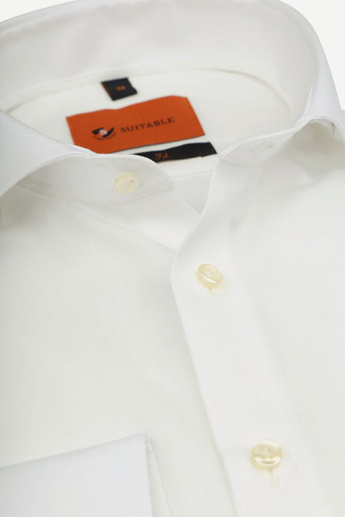 Suitable overhemd strijkvrij ecru | Slim-fit
