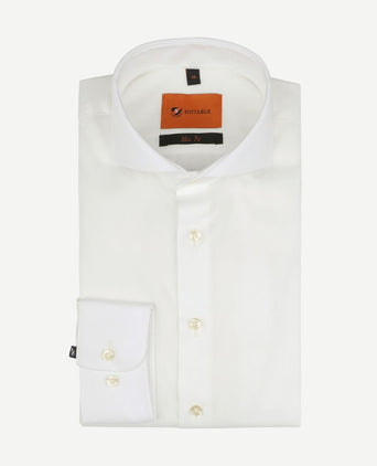Suitable overhemd strijkvrij ecru | Slim-fit