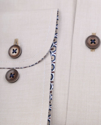 Suitable overhemd twill beige | Slim-fit