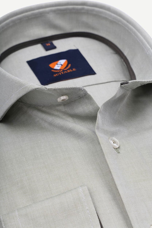 Suitable overhemd twill lichtgroen | Slim-fit