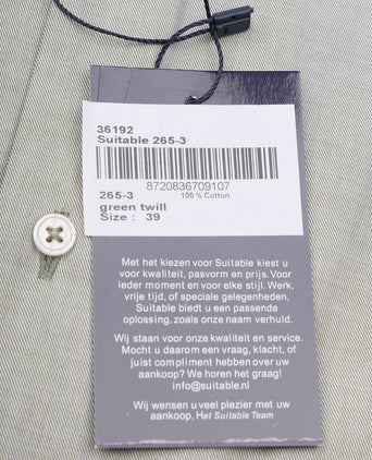 Suitable overhemd twill lichtgroen | Slim-fit
