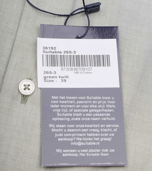 Suitable overhemd twill lichtgroen | Slim-fit