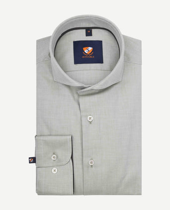 Suitable overhemd twill lichtgroen | Slim-fit