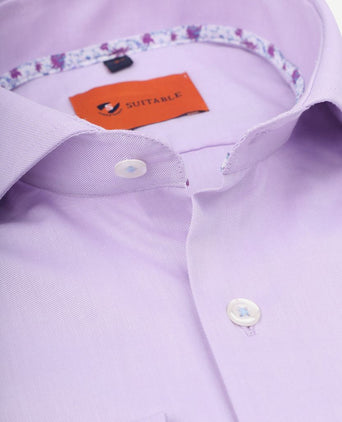 Suitable overhemd twill paars | Slim-fit