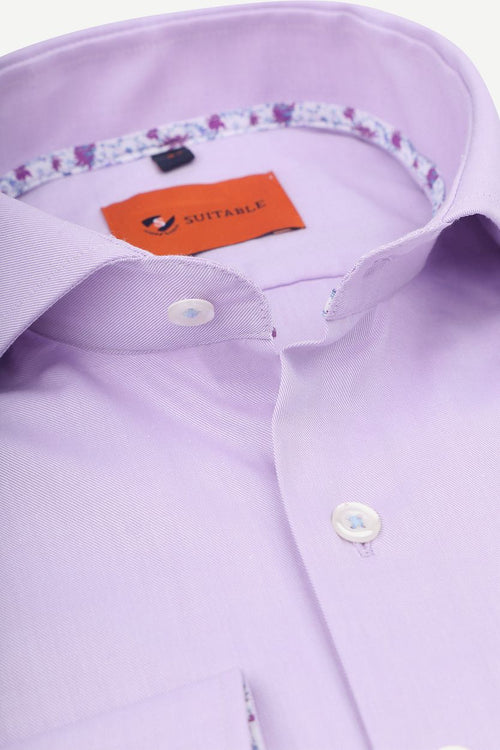 Suitable overhemd twill paars | Slim-fit