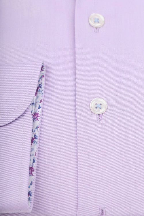 Suitable overhemd twill paars | Slim-fit