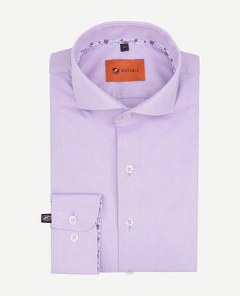 Suitable overhemd twill paars | Slim-fit