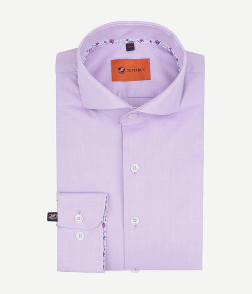 Suitable overhemd twill paars | Slim-fit